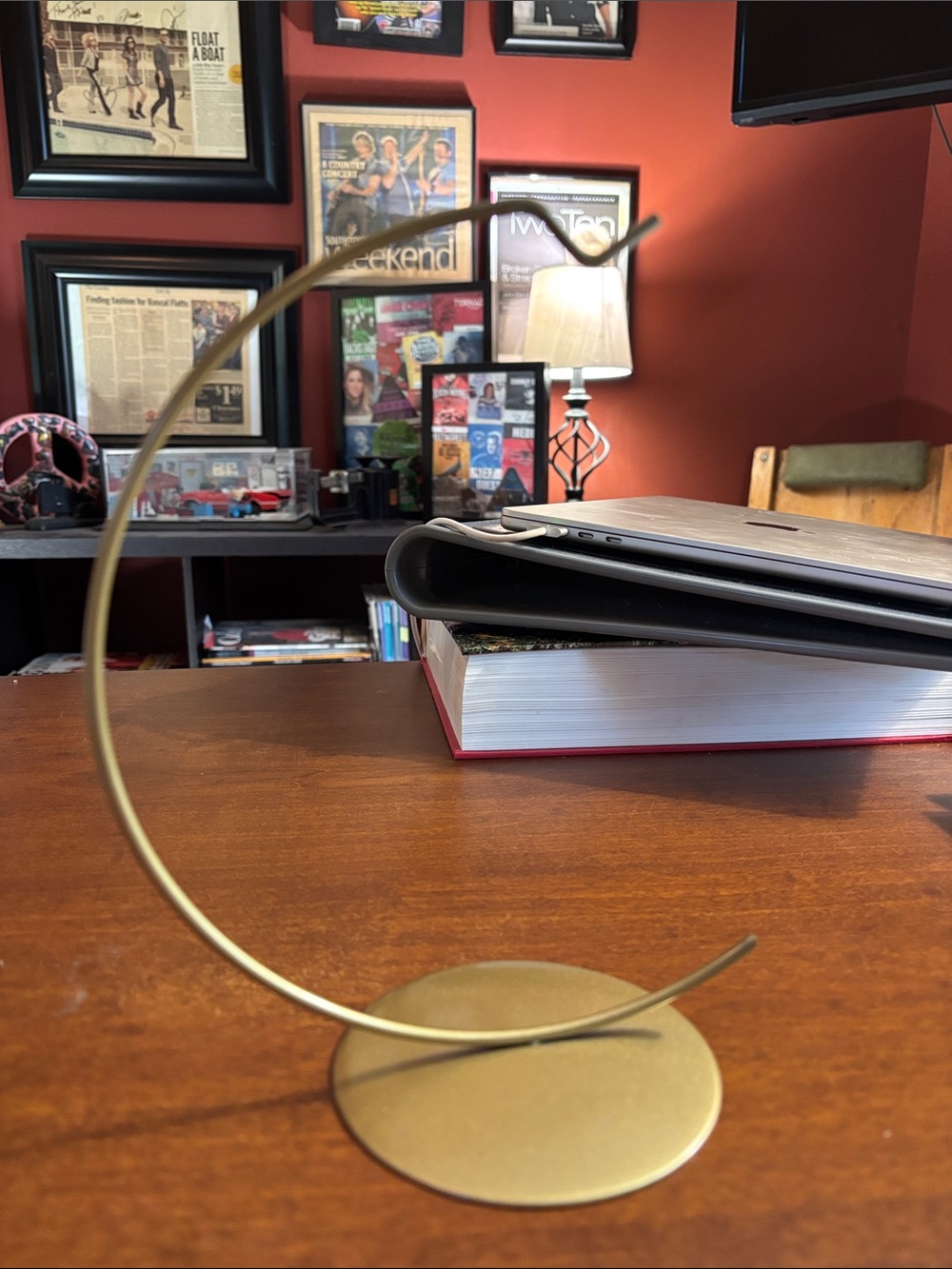 Modern Gold Crescent Ornament Stand - Home Holiday Ornaments